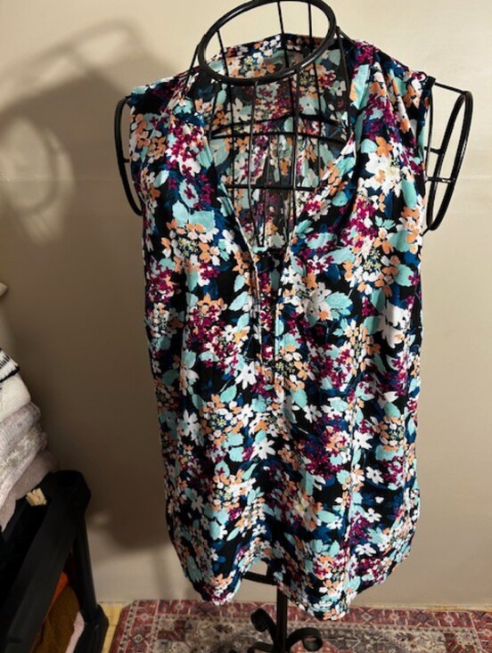 Maurices Tops - size large womens purple black casual dress tank top career shirt blouse